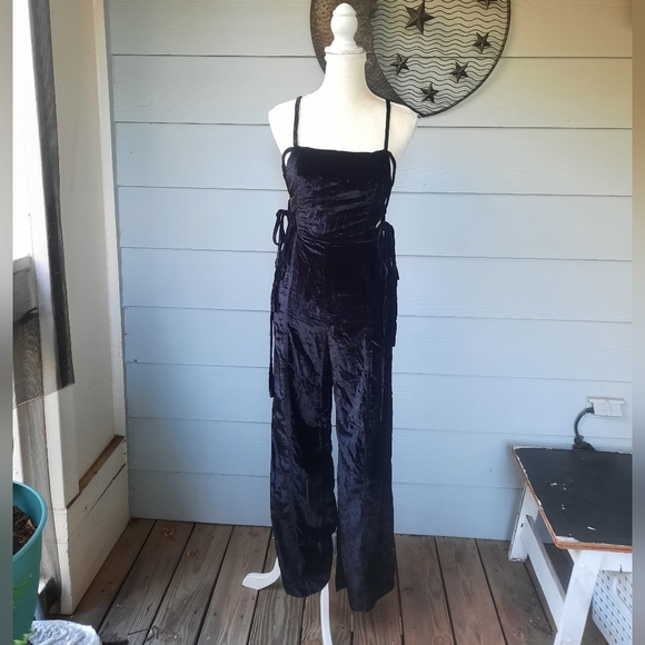 NWOT Free People 90's Forever Overalls black - Picture 5 of 8